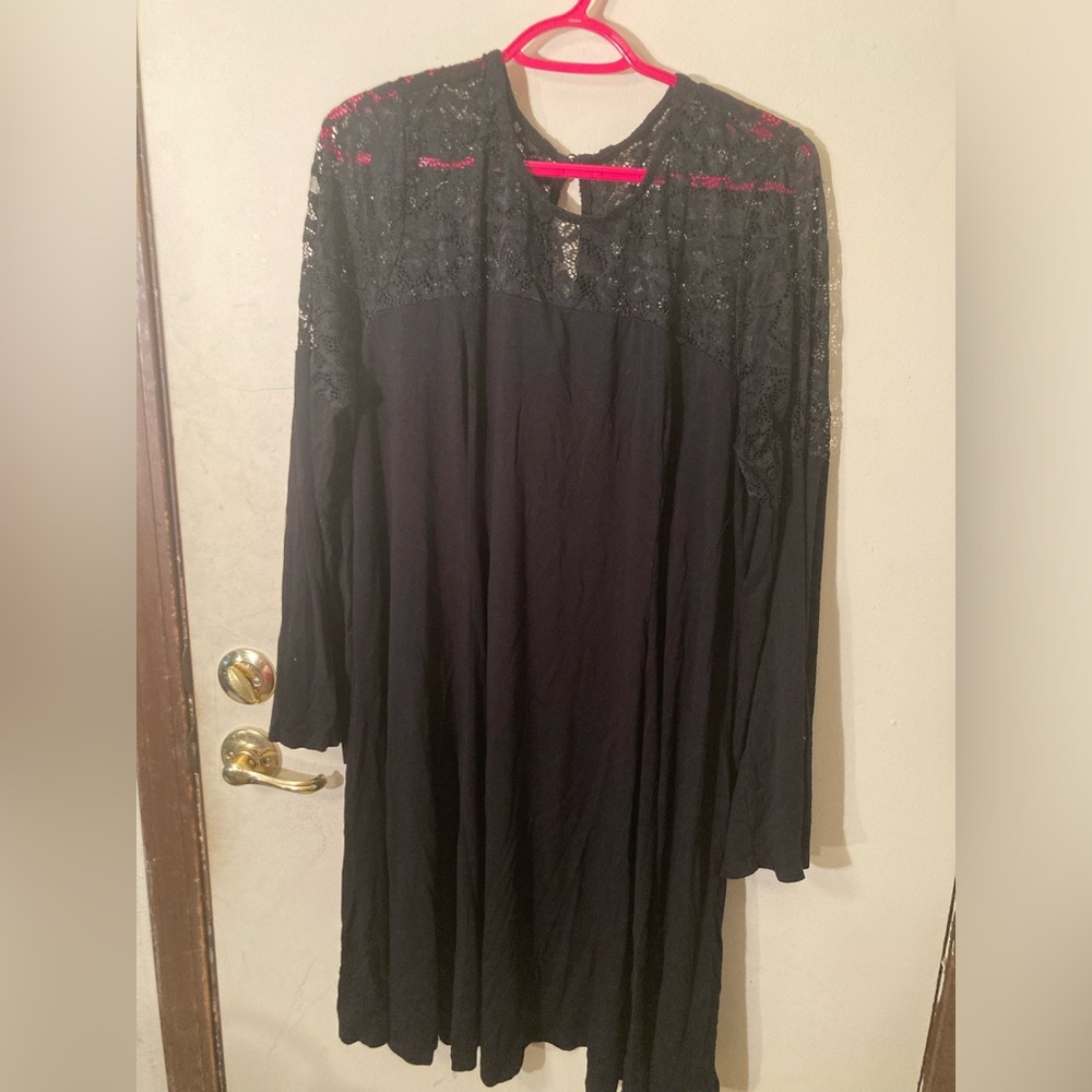Black dress with lace top
